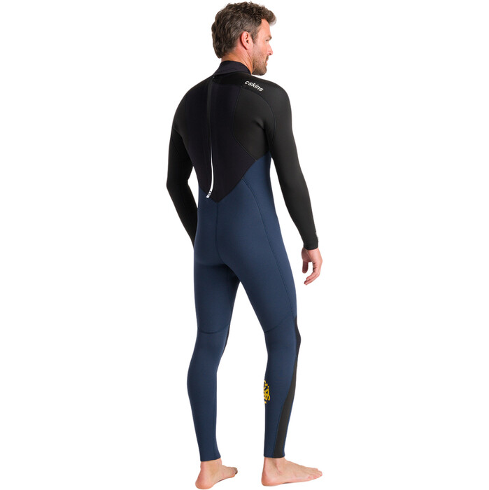 2024 C-Skins Mens NuWave Legend 4/3mm Back Zip Wetsuit C-NLE43MBZ - Bluestone / Black / Saffron